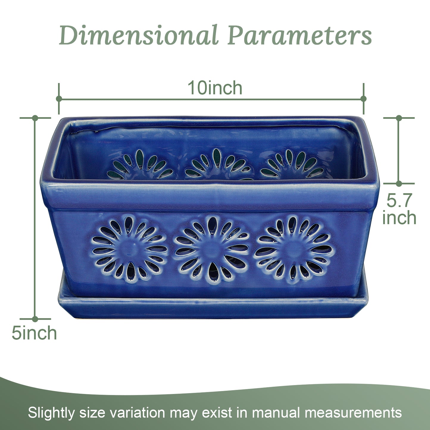 Ceramic Orchid Pot, 10 Inch Orchid Pots with Holes, Premium Thickened Handmade Glazed Pot for Orchidaceae Plants, Indoor Outdoor Decorative Flower Pots for Easy Repotting