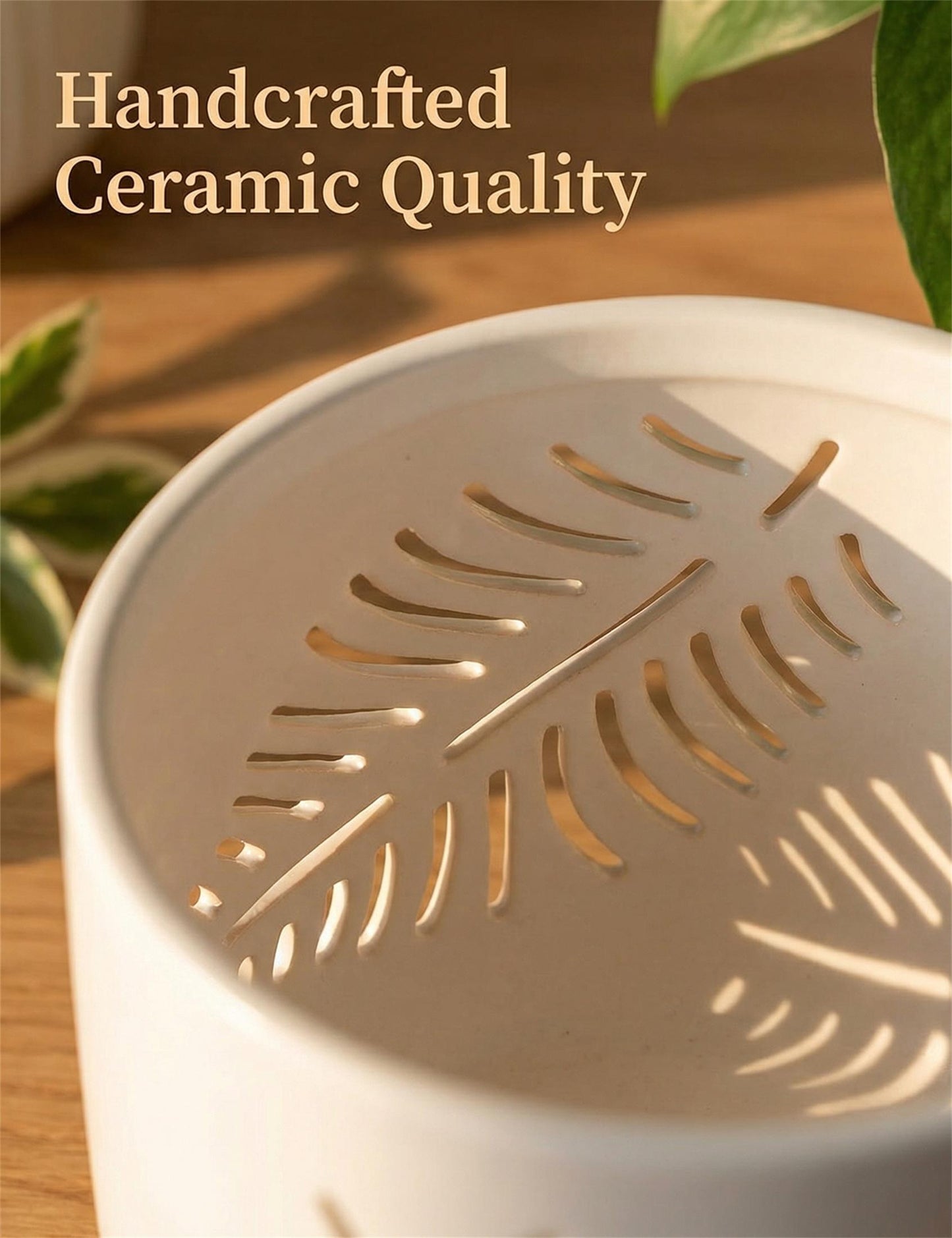 EFISPSS 5+6 Inch White Ceramic Orchid Pots with Drainage Holes & Tray | Promotes Air Circulation, Indoor Outdoor